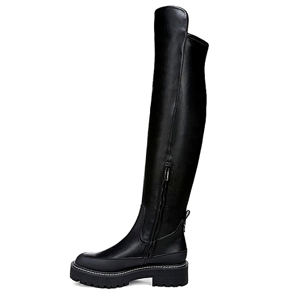 New w/Box Sam Edelman Lerue Vegan Leather Over-The-Knee Lug-Sole Boots Size 6 - Picture 5 of 13
